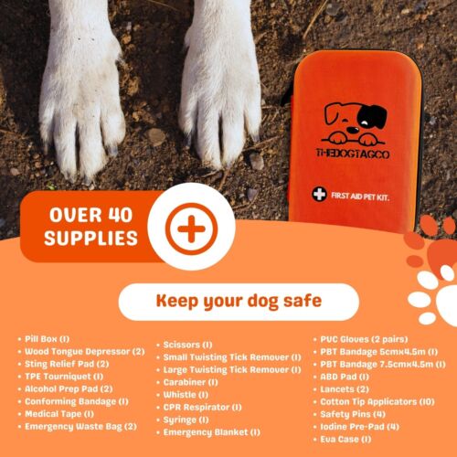 Hund Erste-Hilfe-Kit | Über 40 unentbehrliche Gesundheitsversorgung für alle Haustier Notfälle TDTC - Bild 3 von 13