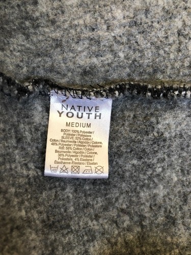 Native Youth Knit Jacket Size M Gray/Black Zipper Front Men's - Bild 6 von 6
