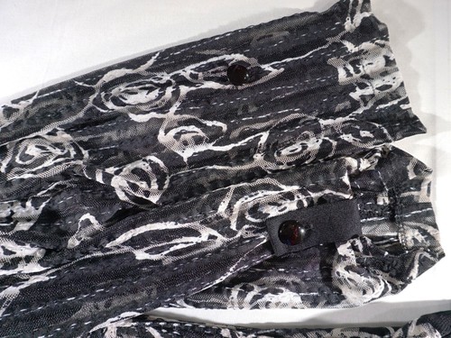 Misook black white jacket rose pattern sz M - Picture 7 of 7