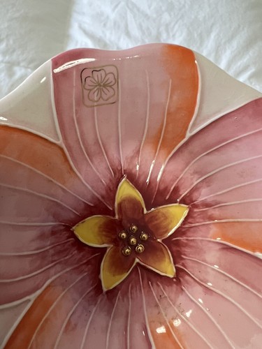 J McCall Blue Sky | Floral Art Pottery Set of 4 Tea Plates | Colorful - Picture 5 of 7