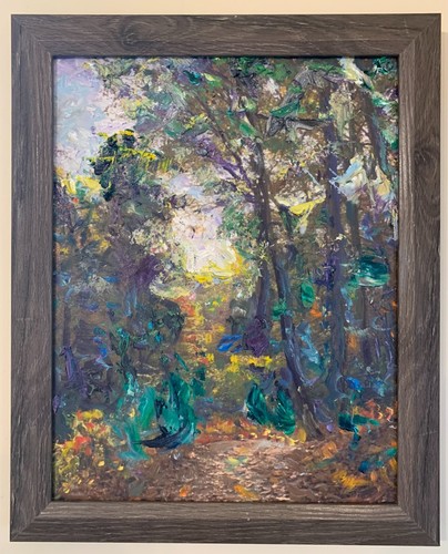 The Hike, 13x16, Original Mixed Media Painting, Signed Art, Canvas, Framed - Photo 10 sur 12