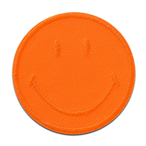 Smiley © Orange - AufnäHer, BüGelbild, AufbüGler, GrößE: 5 X 5 Cm-image