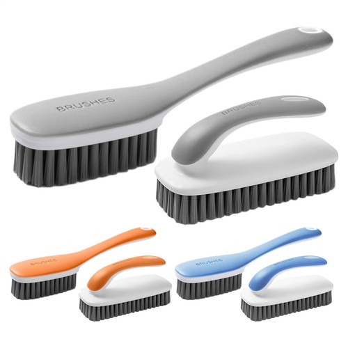 Laundry Brush For Stain Removal 2X Shoe Scrubbing Brush Portable Bathroom