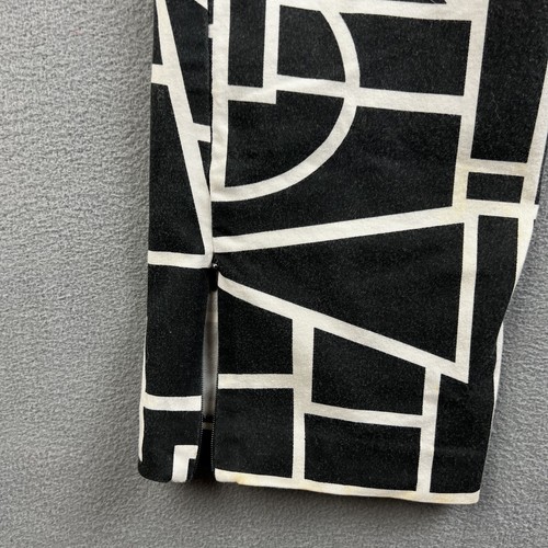 Joseph Ribkoff Pants Womens 8 Black White Geometric Cotton Canvas Capri Trends - Picture 15 of 15