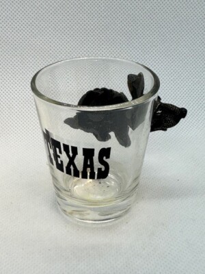 Texas Armadillo 3D Clear Shot Glass 