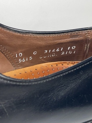 Allen Edmonds PARK AVENUE Men BLACK Leather DRESS Shoe CAP TOE Oxfords 10C laces - Picture 11 of 17