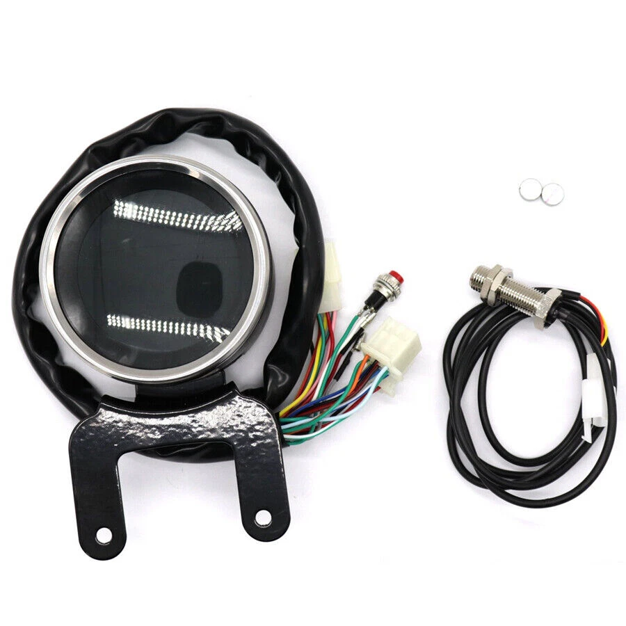 12V LCD Digital Odometer Speedometer Tachometer Gauge Meter For Motorcycle Foto 4 de 4