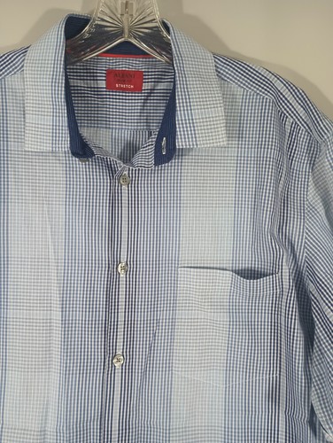 Alfani Langarmhemd mit Knöpfen Herren groß gestreift kariert Fronttasche - Bild 2 von 15