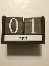 365 Decorative Wooden Flip Calendar By Silver One Dark Wood