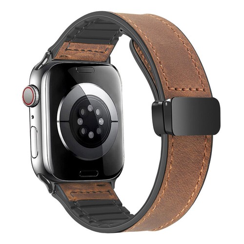 Magnetverschluss Lederband Armband für Apple Watch 9 8 7 6 SE Ultra 2 44/45/49mm - Bild 32 von 33