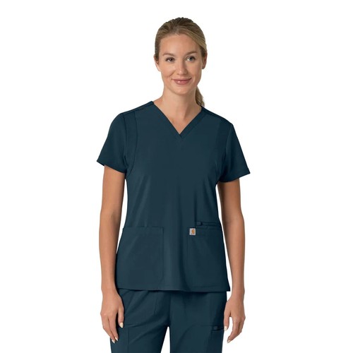 Carhartt Scrub Top Donna Stile Scollo a V-MT2110 Nero,Navy NUOVO CON ETICHETTE! - Foto 4 di 5