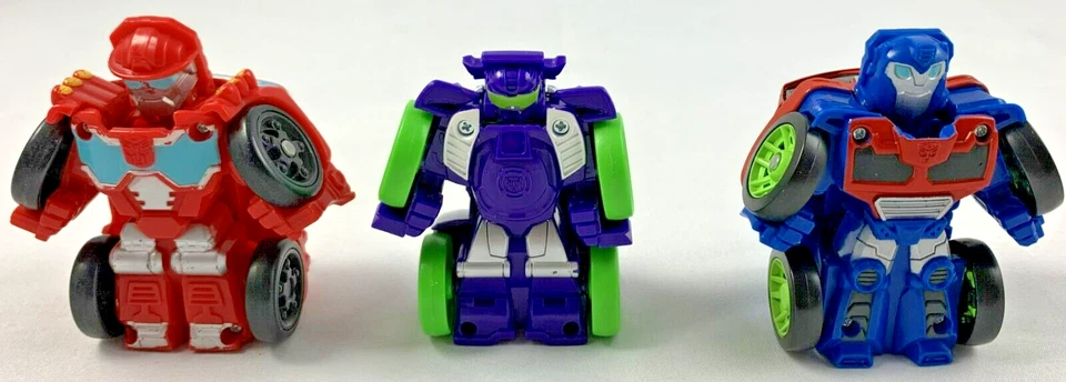 Transformers Rescue Bots Flip Racers 3 Stück Blurr Optimus Prime Heat Wave Figur - Bild 2 von 4