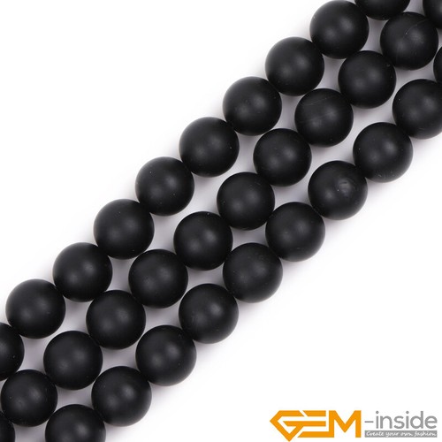 Natural Gemstone Assorted Frosted Matte Round Beads For Jewellery Making 15" - Foto 173 di 661