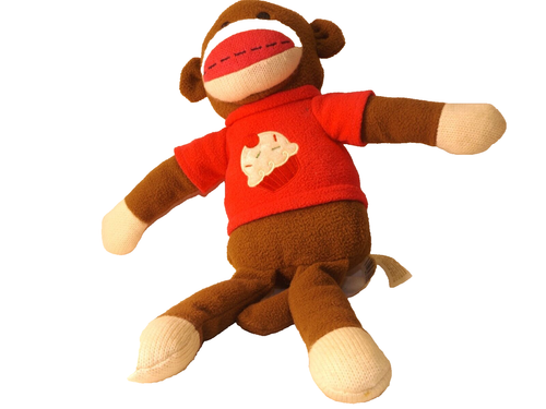 Dan Dee Plush Sock Monkey Original Pink Shirt Red Cupcake 16" Stuffed Animal - Bild 2 von 5