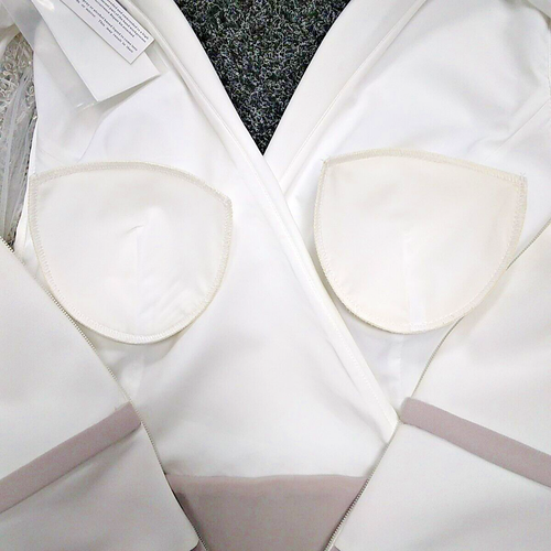 Ronald Joyce Veni Infantino UK Size 14 Ivory/Taupe Formal Dress w/Beaded Sleeves - Picture 16 of 24