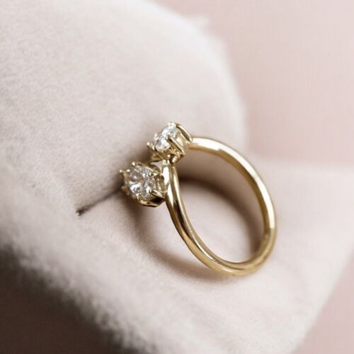 Anillo de compromiso de oro amarillo de 14k 2,00 quilates IGI GIA diamante talla marquesa cultivado en laboratorio - Imagen 3 de 11