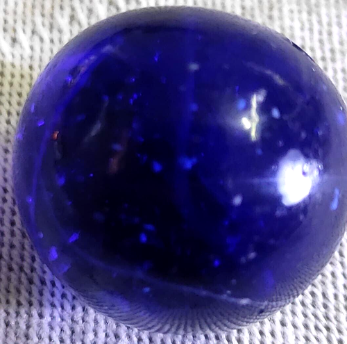 TOY MARBLE BLUE Greine SHOOTER 0.9'' TO 0.95'' GROUND POINTAL  WHITE THREADS - Picture 4 of 23