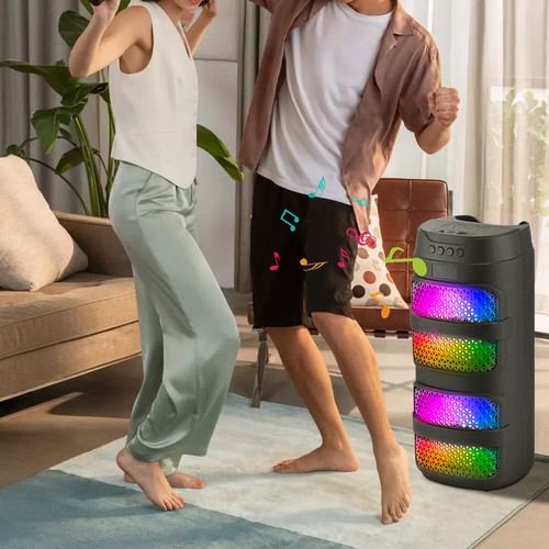 Dual 4" Portable Bluetooth Speaker Subwoofer Heavy Bass Stereo Sound System NEW - Picture 8 of 15