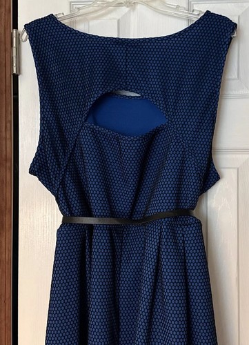 Abito donna Lane Bryant taglia 26 blu nero aderente e svasato aperto dietro cintura - Foto 7 di 10