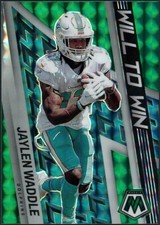 2022 Panini Mosaic Jaylen Waddle Will To Win Green Mosaic Card #WW-20
