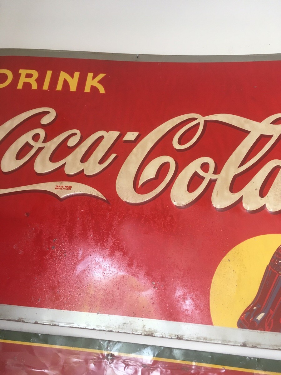 1940’s USA コカコーラ 1940's Coca-Cola Enamel? Porcelain? MCA Tin Sign 54