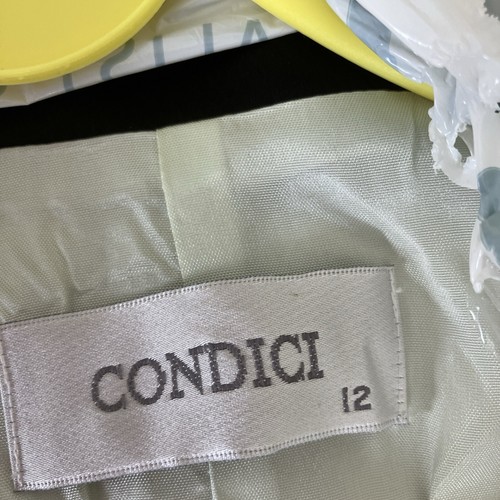 LADIES BLACK & EAU DE NIL JACKET & TIERD FRILL DRESS BY CONDICI SIZE 12 PLUS HAT - Picture 12 of 15
