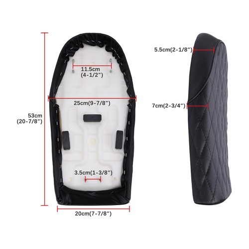 Motorcycle Cafe Racer Seat Flat Saddle For Honda CG125 CB CM CL XL 125 250 350 - Bild 3 von 10