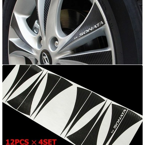 NEW Carbon Tuning Wheel Mask decal Sticker for Hyundai i45/YF Sonata 2011-13 17" - Picture 2 of 2