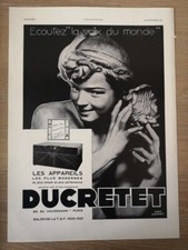 Publicité de 1930 Ducretet la voix du monde - radio tourne disque - Paris 2744