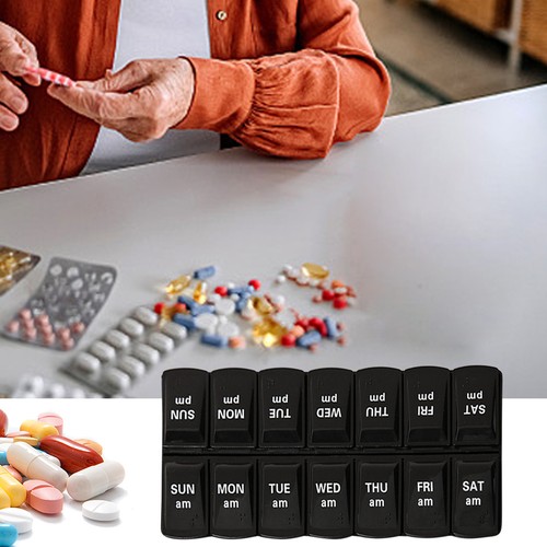 7 Day Pill Box Organiser Dispenser Am/Pm Portable Medicine Tablets Storage Case - Picture 10 of 15