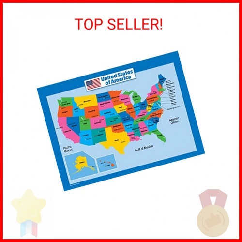 USA Map for Kids Laminated - S L500 