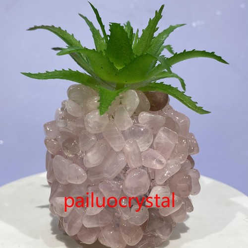 1 Stck. Natürlicher Rosenquarz Cluster Ananas Quarz Kristall Edelstein Heilung + Lampe 3,5 Zoll - Bild 3 von 9