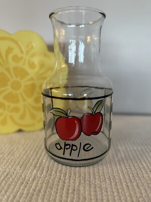 Vintage KIG Indonesia  Apples & Lemons  Glass Tea/Juice Carafe Pitcher 