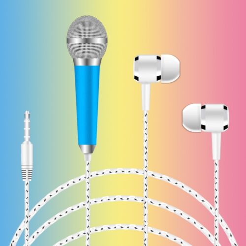 Brand New Earphone 3.5mm w Mini Mobile Phone Microphone Small Karaoke for Phone