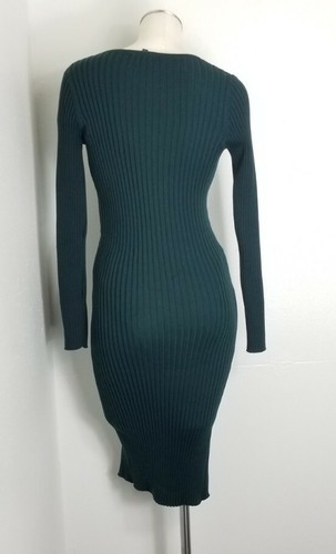Dark Green Sweater Dress Size Large missing belt - Picture 4 of 6