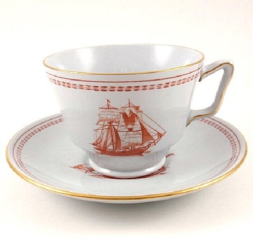 Copeland Spode TRADE WINDS Red Cup & Saucer Set London Shape ,Free ... Copeland Spode TRADE WINDS Red Cup & Saucer Set London Shape ,Free ...