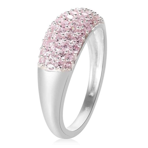 CLASSY!! Pink Cubic Zirconia Band Ring Sterling Silver 2.90ctw Size 7 - Picture 4 of 6