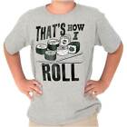 Funny Sushi Pun That's How I Roll Food Joke Youth Crewneck T Shirts Boy or Girl
