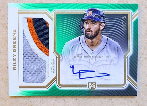2023 Topps Definitive Riley Greene 4 COLO4 RPA #/15 SSP #DRPC-RG GAME USED DET