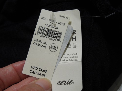NEW AMERICAN EAGLE AERIE MEDIUM LONG 1pc BLACK, FULL COVERAGE ~ UPF 50 - Picture 5 of 6