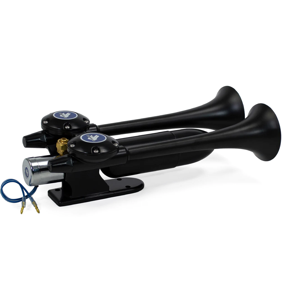 HornBlasters Super Echo Loud Air Horn Set for Semi or Large Truck Big