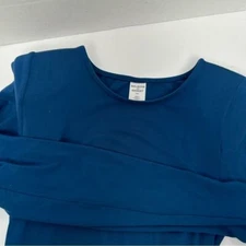 Melrose and Market Blue Aide Ruched Long Sleeved Bodycon Knit Dress size XXS