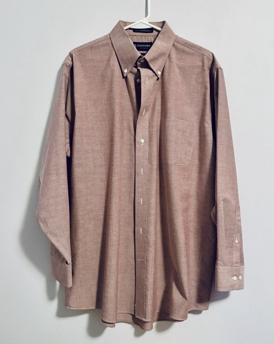 2 Stafford Wrinkle Free Long Sleeve Button Down Oxford Shirts, Size 17 34/35 - Picture 2 of 7