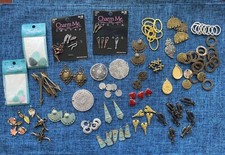 Huge Lot of Jewelry Making Supplies Pendants Charms 100 pieces Destash