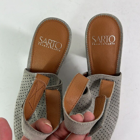 Franco Sarto A Analise 2 Stacked Heel Peep Toe Sandal Women s 8.5M
