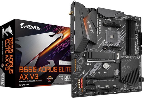 (Factory Refurbished) GIGABYTE B550 AORUS ELITE AX V3 AM4 AMD ATX Motherboard - Picture 1 of 5