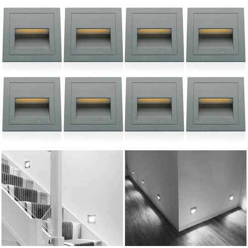 Lampada da incasso a parete LED 3 W 230 V luce per gradini luce per scale illuminazione alluminio bianco freddo - Foto 11 di 11