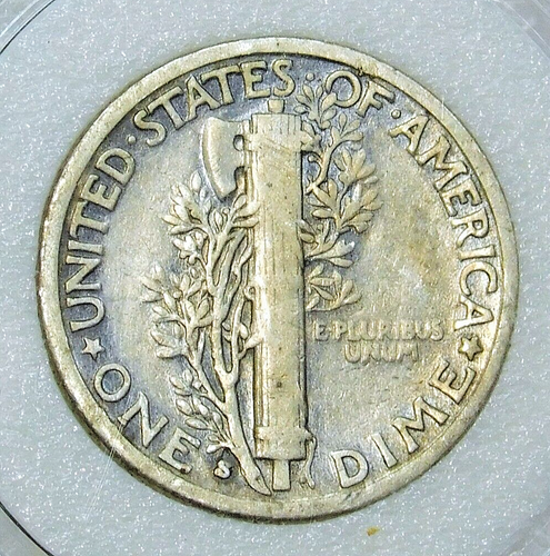 1929-S Mercury Dime Cappuccio ermetico luminoso #F551 - Foto 4 di 4