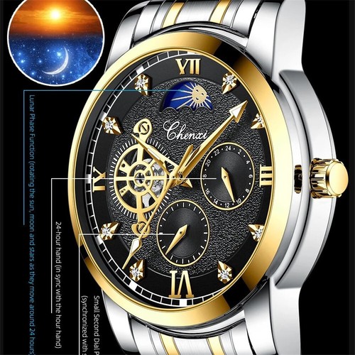 CHENXI Watch Men Roman Numerals Automatic Quartz Wristwatch Male Steel Watches - Bild 2 von 26