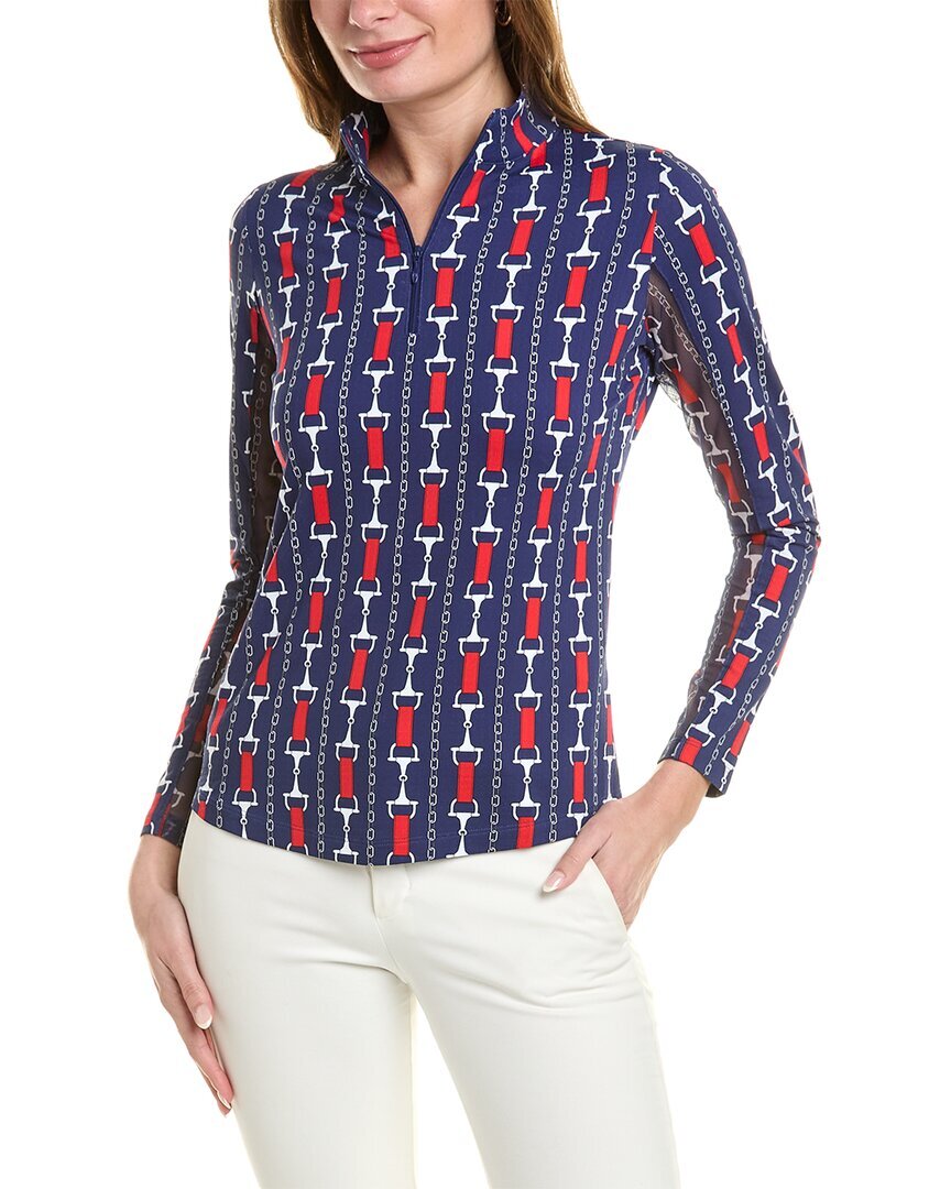 Женский топ с имитацией шеи Ibkul темно-синего цвета Xl